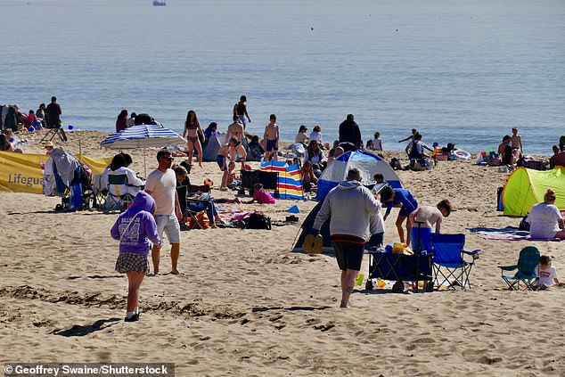 Many Brits travelled down to Bournemouth Beach to enjoy the sun yesterday