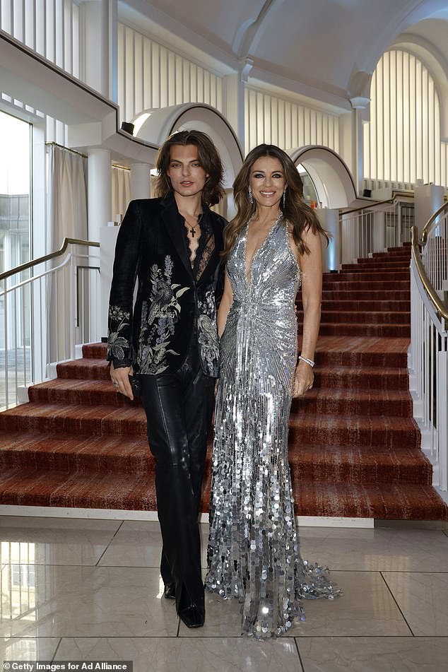 The actress, 59, was joined by her son Damian, 23, at the swanky event, which took place at the Steigenberger Icon Grand Hotel & Spa Petersberg