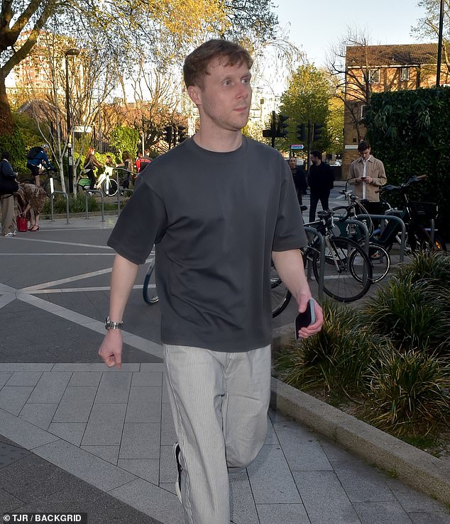 The EastEnders actor looked downcast as he walked to the Southwark Playhouse in London, where his close friend Max Bowden is currently starring in Midnight Cowboy