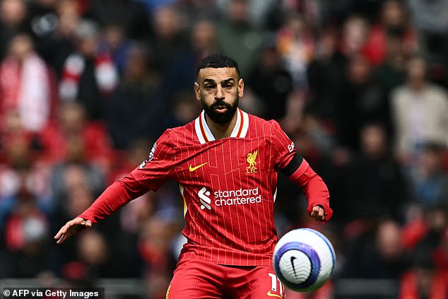 Liverpool forward Mohamed Salah was playing for the first time since signing a new contract