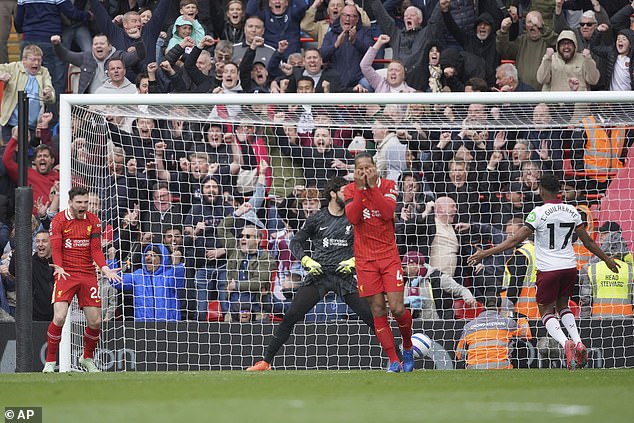 Robertson was furious with Van Dijk over the Dutchman's role in West Ham's 86th-minute goal