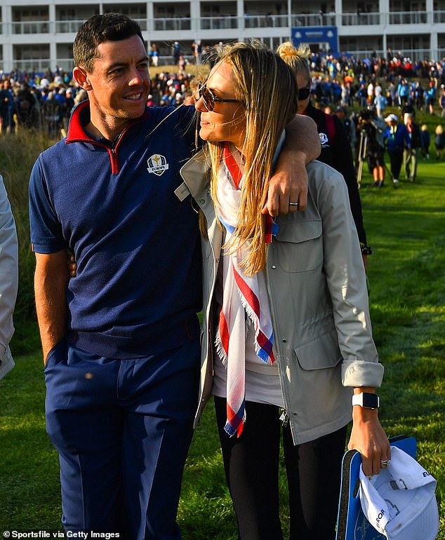 Rory and his wife during the Ryder Cup 2018 at Le Golf National in Paris, France