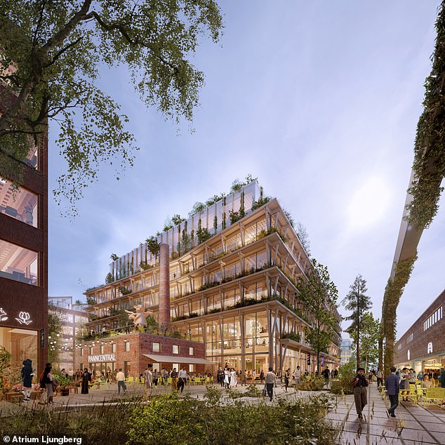 The company claims that building the city out of wood will have many benefits for the 'environment' and for 'people's health and well-being'