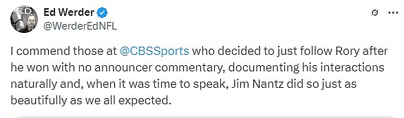 Opinions on social media were split over how Nantz called the final round at Augusta