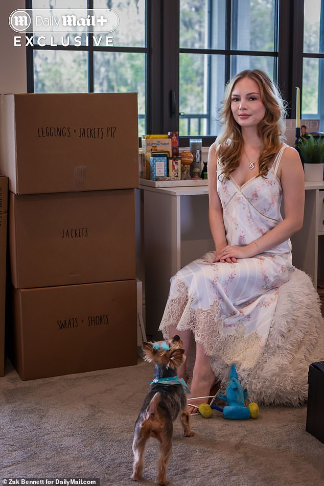 Maya Kowalski, 19, has been labelling and stacking neatly packed boxes next to the desk where she keeps her late mother¿s rosary in the home she's getting ready to leave