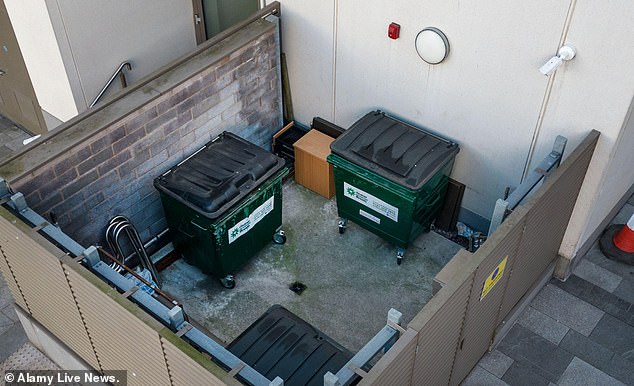 Unite the Union's bins (pictured on April 14) are spotless and seemingly empty despite the ongoing industrial action brought by their union