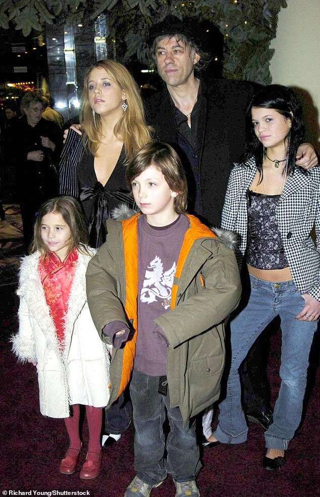 The musician even proposed to Jeanne days after Peaches' death in a moment he said 'brought air into the room' when Fifi and Pixie were 'in agony' (family pictured in 2003)