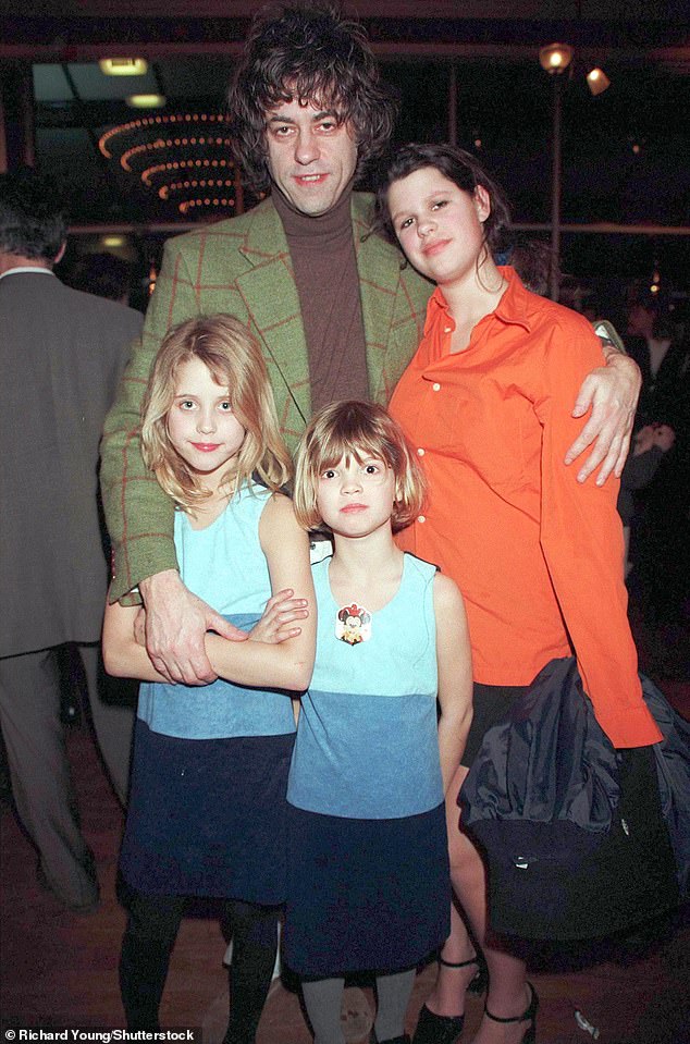 Despite experiencing very public losses, away from the spotlight the family all live normal lives with their respective husbands and children (Bob pictured with Peaches, Pixie and Fifi in 1998)