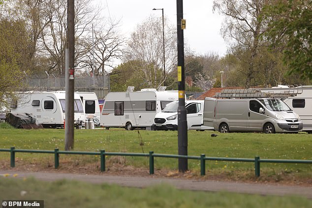 The travellers also occupied the park in May and October last year forcing the council to step in again to remove them