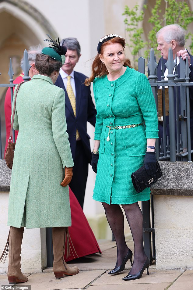 Sarah Ferguson, recently reintegrated into royal family events following her Christmas appearance at Sandringham, stood out in a tweed Dolce & Gabbana dress