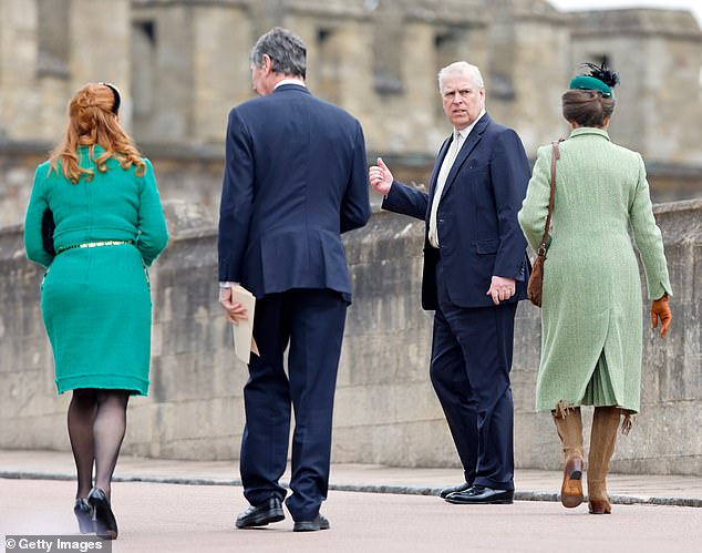As the service concluded and the royals emerged from St George's Chapel, the women's green outfits were particularly striking against the darker, more formal attire of the men
