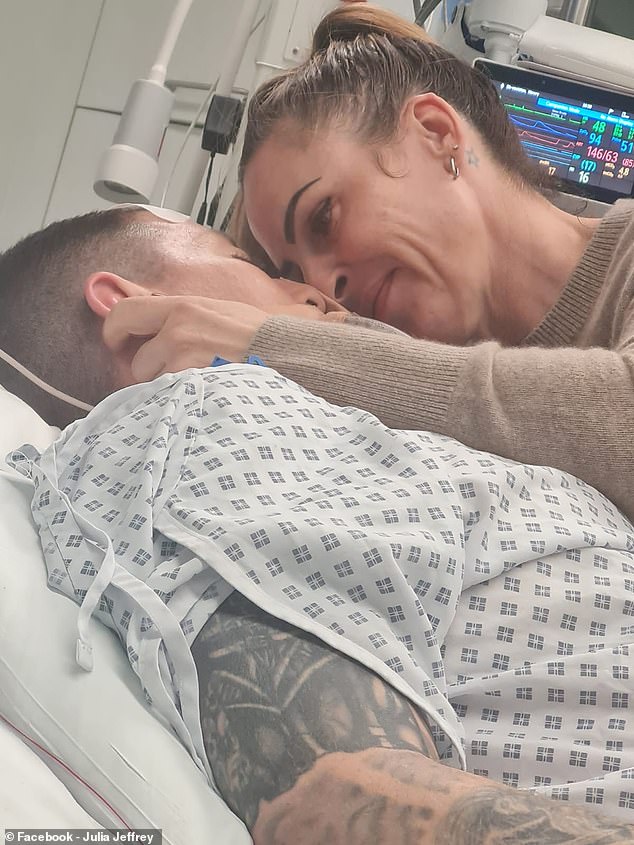 John Jeffrey's heartbroken wife Julia, 49, said: 'My one wish is for him to wake up and know who I am'