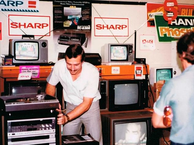 For almost four decades, Gil Elliott (pictured in 1980) had sold consumer electronic goods from the likes of Sharp and De'Longhi to major retailers, having started at Rockhampton in central Queensland before branching out across Australia and New Zealand