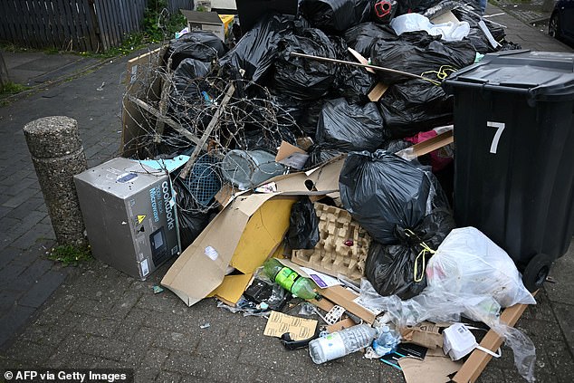 More than 20,000 tonnes of litter has been dumped on pavements since binmen walked out over proposed reforms from the council