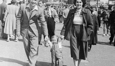 Jenni Murray as a baby with her parents in 1951. Her father confided in her how hard school was for him