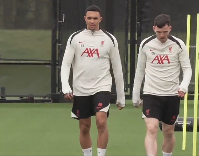 Trent Alexander-Arnold returned to Liverpool training on Wednesday after missing a month