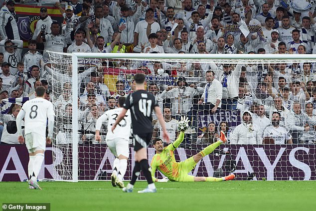 Bukayo Saka was denied the chance to put Arsenal 4-0 up on aggregate against Real Madrid