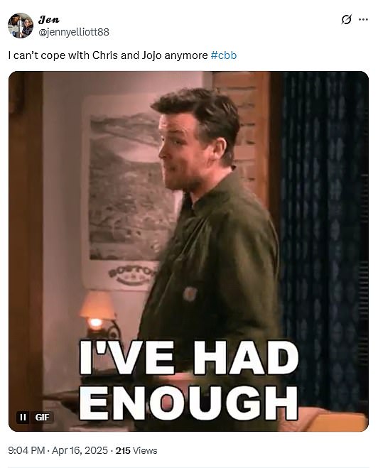 Viewers were quick to vent their frustrations over seeing an episode dominated by JoJo and Chris' close bond