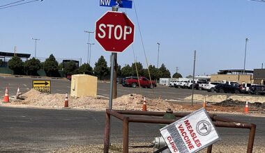 EPICENTER: A sign at the measles testing center in Seminole. The center is quietly getting busier as the reality of the outbreak sets in