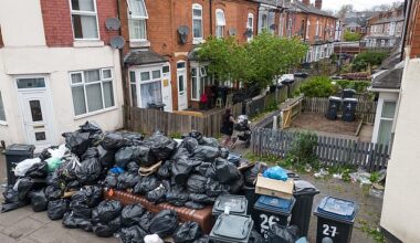 A mountain of rubbish blocks an aven Primrose Avenue in Birmingham
