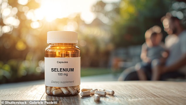 The daily recommended value of selenium is also readily available in supplements, as well as foods like tuna, sardines, shrimp, beef, pork, turkey, eggs and spaghetti