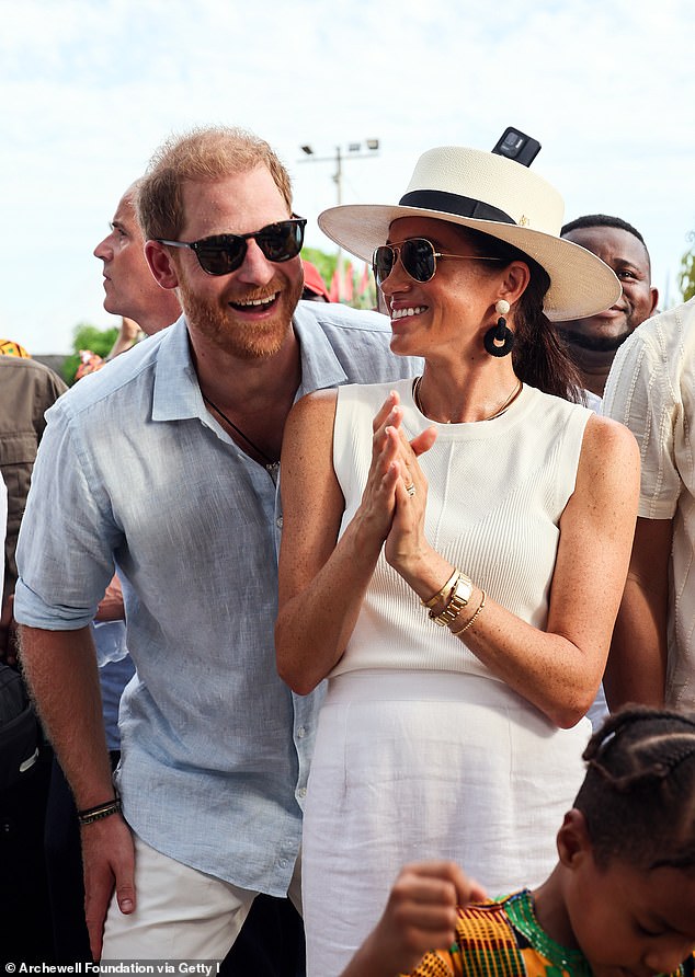 The Duke of Sussex (pictured with wife Meghan) was confirmed for the awards on Thursday, where he will appear alongside the likes of Morgan Freeman , John Travolta and multiple NASA astronauts