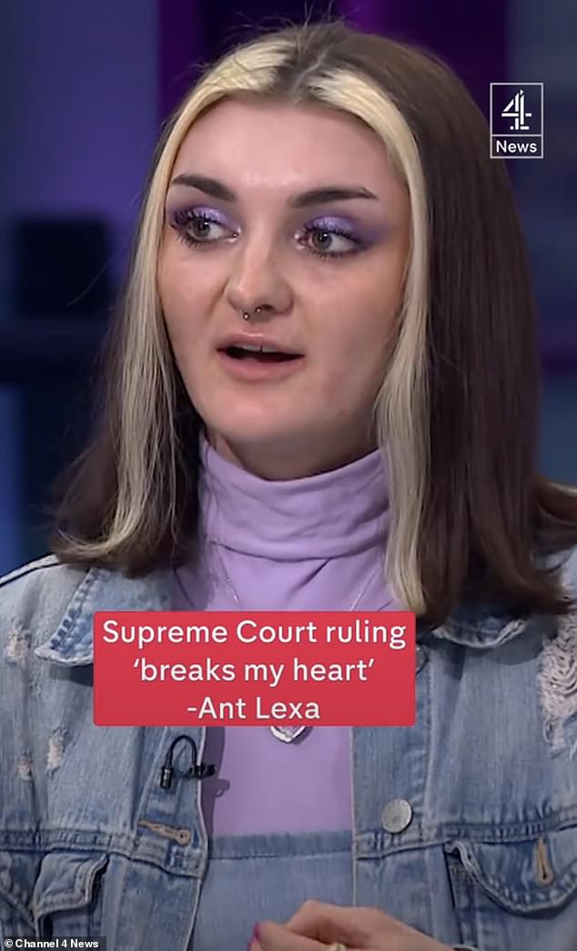 It comes after Transgender celebrities and activists have vowed to defy the Supreme Court's gender judgment by ignoring any new rules on single-sex bathrooms that are introduced as a result. Ant Lexa (pictured), who plays Abbi Montgomery in Netflix series Sex Education, described feeling 'heartbroken'