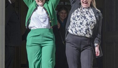 The transgender community will hold protests in both England and Scotland on Saturday, days after a Supreme Court ruling on the definition of a woman. Pictured: Members of For Women Scotland Susan Smith and Miriam Caulde at the Supreme court, 16th April 2025, for the Judgement about the legal definition of a women