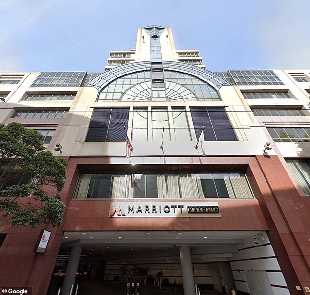 He was found dead in his bed at San Francisco's Marriott Marquis hotel (pictured)