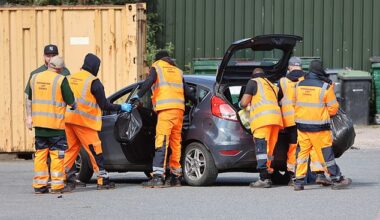 Staff were based at several mobile refuse collection vans at Birmingham Central Mosque Car Park on Sunday to help clear the overflowing streets of waste