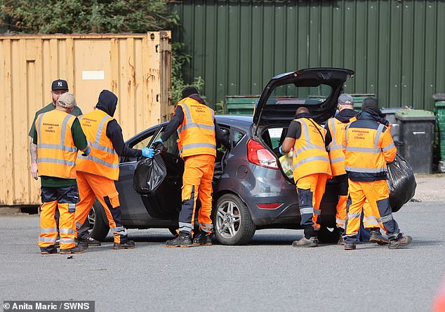 Staff were based at several mobile refuse collection vans at Birmingham Central Mosque Car Park on Sunday to help clear the overflowing streets of waste