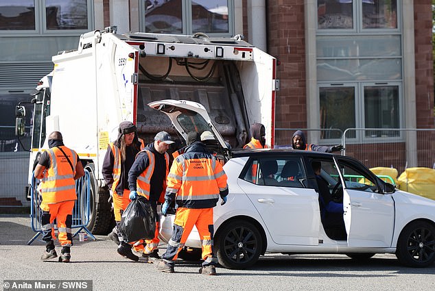 Council workers have been employing mobile bins across the city since the beginning of the strikes