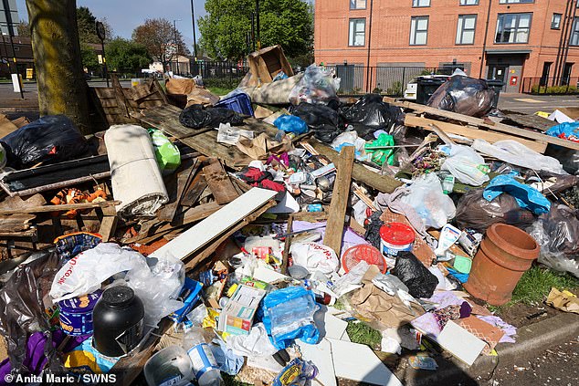 While few residents took advantage of the Easter Sunday mobile collection point, tonnes of fly-tipped waste was still in evidence around the city