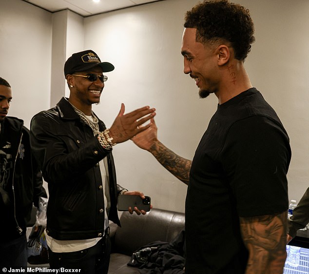 Rashford and Whittaker were in good spirits as the latter prepared to face Liam Cameron