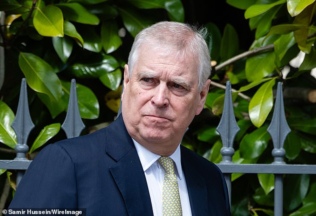 Tina Brown also shared her thoughts on Prince Andrew (pictured attending the Easter Sunday service in Windsor on April 20) while speaking on the podcast