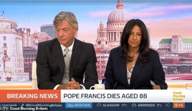 Good Morning Britain host Ranvir Singh was forced into a very hasty outfit change as a mark of respect to Pope Francis after his death on Monday