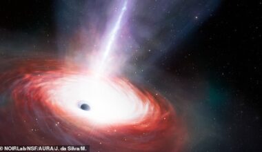 Scientists have been baffled to discover a lone black hole (artist's impression) drifting through space without a companion star orbiting it