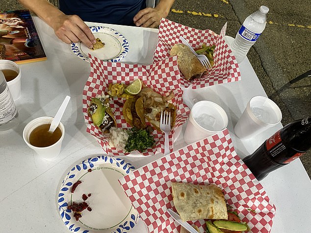 In addition to the popular sincronizada, which is just like a quesadilla, I still had to make my way through four tacos, a bean soup, and a 17oz full-sugar soda before the night was out