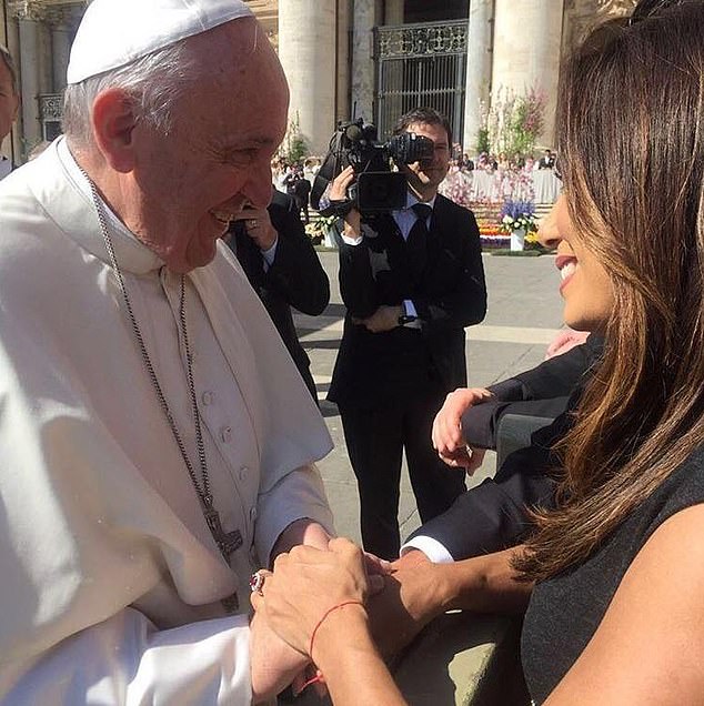 Adding a heartfelt caption, she wrote, 'Rest in Peace, Your Holiness Pope Francis. Thank you for being an ally to many of us and speaking up for the marginalized. Your compassion, kindness and humility will always be remembered'