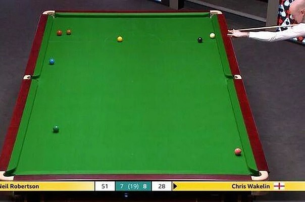 Wakelin appeared to be hampered when taking on a red hidden behind the brown in the 16th frame