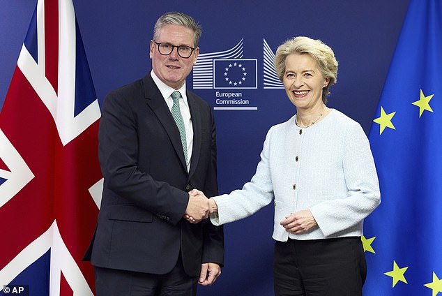 Sir Keir Starmer with European Commission president Ursula von der Leyen