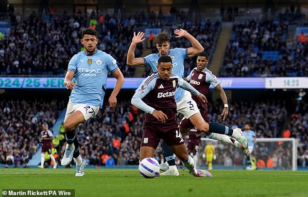 City conceded a penalty against Aston Villa when Ruben Dias was adjudged to have tripped Jacob Ramsey