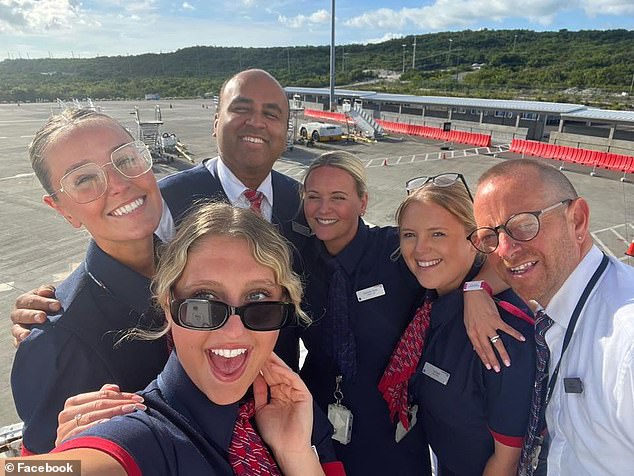 Mirza (back of the group) was mourned online by dozens of shocked colleagues who worked with him during his career in the skies