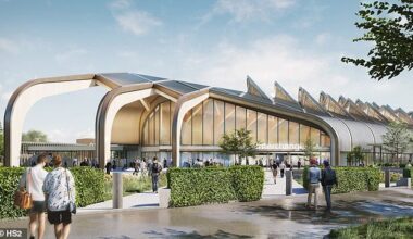 An artist's impression of the new Birmingham Interchange station near Birmingham Airport