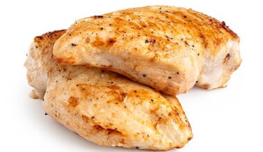 According to experts from the Technical University of Denmark, you can only eat 255g of chicken or pork a week without harming the planet. That's the equivalent of just two chicken breasts or one pork chop across the entire week (stock image)