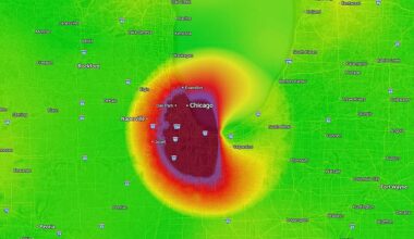 Google Maps revealed a massive cloud of hazardous air sitting over Chicago Wednesday afternoon
