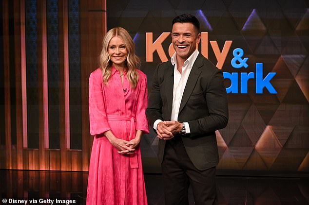 Kelly Ripa (left) now co-hosts Live with Kelly and Mark with her husband Mark Consuelos (right)