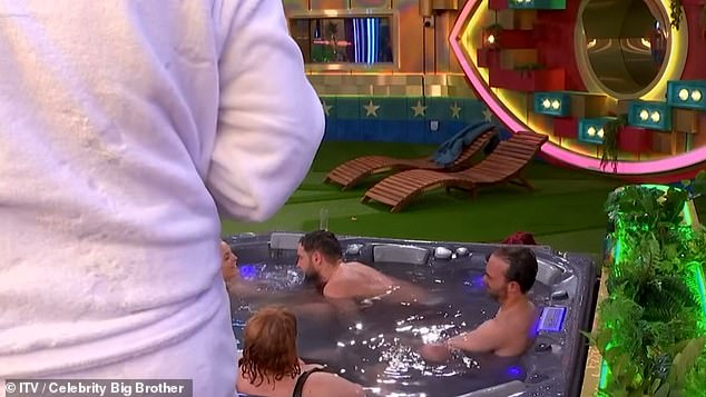 The comment came as Chris and JoJo were re-enacting a scene from Titanic in the hot tub, with the dancer reciting the line: 'Never let go Jack'