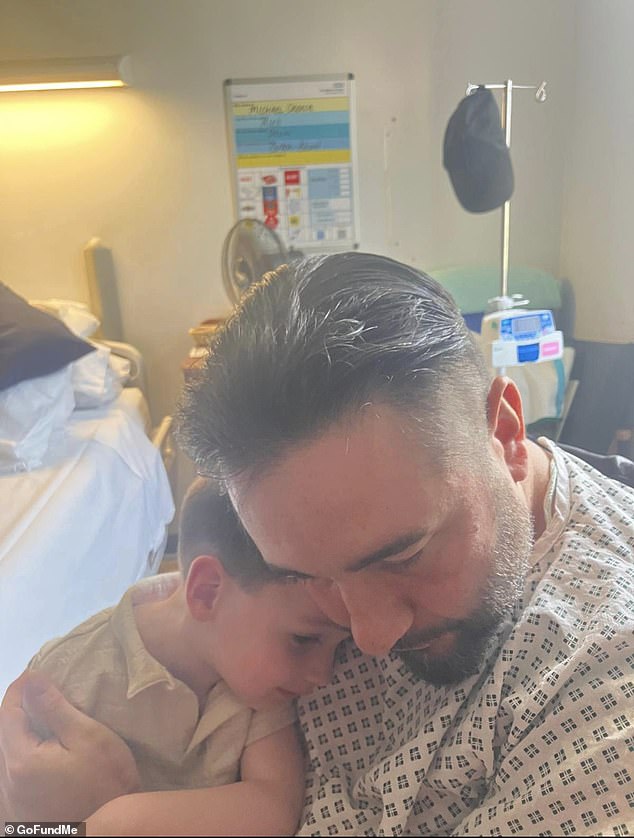 Mike said that 'if I could walk again, the first thing I'd do is take Harley on holiday and jump straight into the pool together - he would love that but it kills me that I can't'