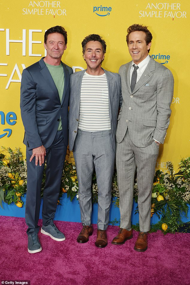 Also attending the premiere was Ryan's pals Hugh Jackman and Shawn Levy